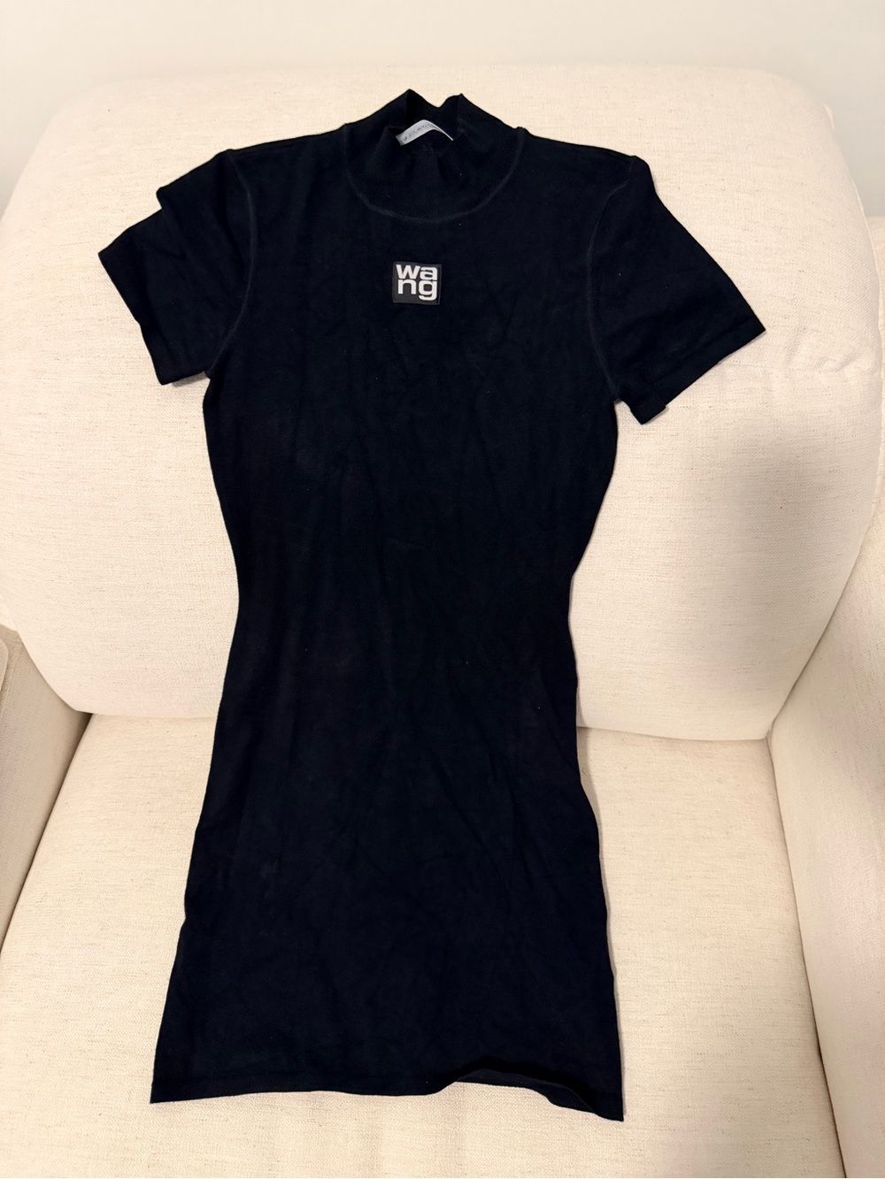 Alexander Wang Black Ribbed Mock Neck Top